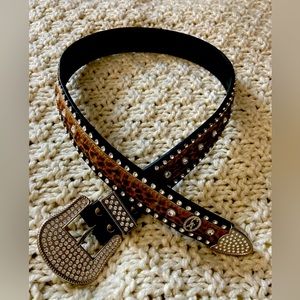 Christine Alexander Belt - leather, leopard/calf hair